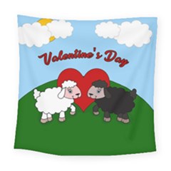 Valentines Day - Sheep  Square Tapestry (large) by Valentinaart