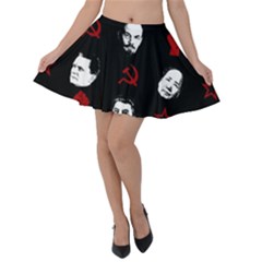 Communist Leaders Velvet Skater Skirt by Valentinaart