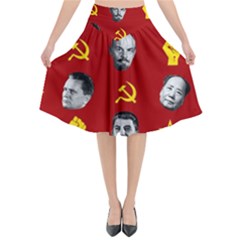 Communist Leaders Flared Midi Skirt by Valentinaart