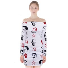 Communist Leaders Long Sleeve Off Shoulder Dress by Valentinaart