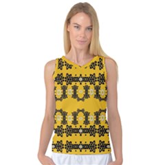 Ornate Circulate Is Festive In Flower Decorative Women s Basketball Tank Top by pepitasart