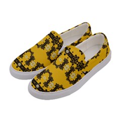 Ornate Circulate Is Festive In Flower Decorative Women s Canvas Slip Ons