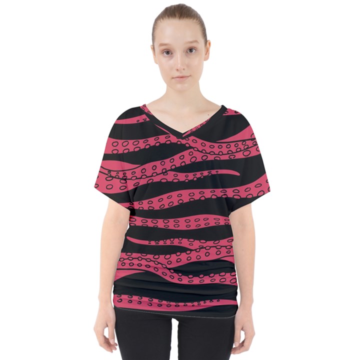 Blood Tentacles V-Neck Dolman Drape Top