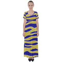 Yellow Tentacles High Waist Short Sleeve Maxi Dress by jumpercat
