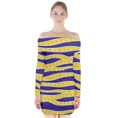 Yellow Tentacles Long Sleeve Off Shoulder Dress by jumpercat