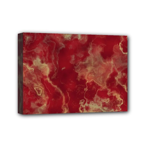 Marble Red Yellow Background Mini Canvas 7  X 5  by Nexatart