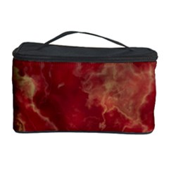 Marble Red Yellow Background Cosmetic Storage Case