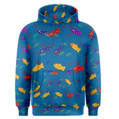 Fish Blue Background Pattern Texture Men s Pullover Hoodie