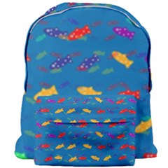 Fish Blue Background Pattern Texture Giant Full Print Backpack