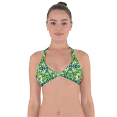 Forest Abstract Geometry Background Halter Neck Bikini Top