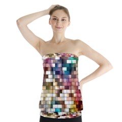 Background Wall Art Abstract Strapless Top by Nexatart