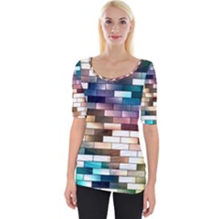 Background Wall Art Abstract Wide Neckline Tee