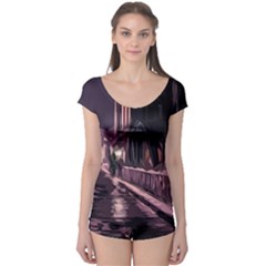 Texture Abstract Background City Boyleg Leotard 