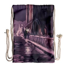 Texture Abstract Background City Drawstring Bag (Large)