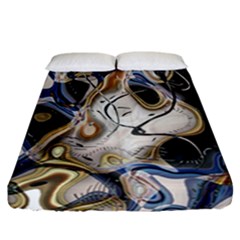 Time Abstract Dali Symbol Warp Fitted Sheet (california King Size)