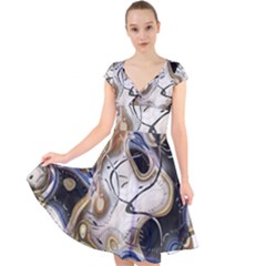 Time Abstract Dali Symbol Warp Cap Sleeve Front Wrap Midi Dress by Nexatart