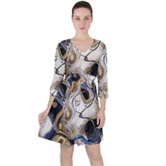 Time Abstract Dali Symbol Warp Ruffle Dress