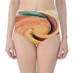 Spiral Abstract Colorful Edited High-waist Bikini Bottoms by Nexatart