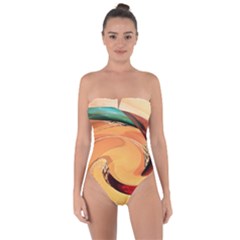 Spiral Abstract Colorful Edited Tie Back One Piece Swimsuit by Nexatart