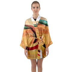 Spiral Abstract Colorful Edited Long Sleeve Kimono Robe