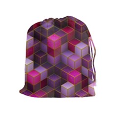 Cube Surface Texture Background Drawstring Pouches (extra Large) by Nexatart