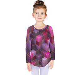 Cube Surface Texture Background Kids  Long Sleeve Tee