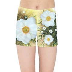 Summer Anemone Sylvestris Kids Sports Shorts by Nexatart