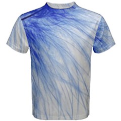 Feather Blue Colored Men s Cotton Tee by Nexatart