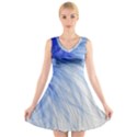 Feather Blue Colored V-Neck Sleeveless Skater Dress View1