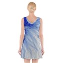 Feather Blue Colored V-Neck Sleeveless Skater Dress View2