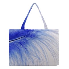 Feather Blue Colored Medium Tote Bag