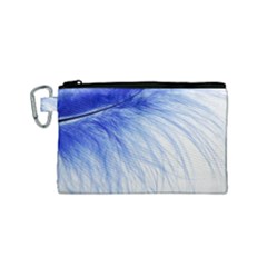 Feather Blue Colored Canvas Cosmetic Bag (small)