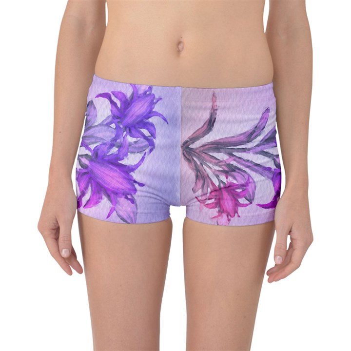 Flowers Flower Purple Flower Boyleg Bikini Bottoms