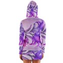 Flowers Flower Purple Flower Long Sleeve Hooded T-shirt View2