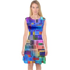 Background Art Abstract Watercolor Capsleeve Midi Dress