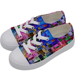 Background Art Abstract Watercolor Kids  Low Top Canvas Sneakers