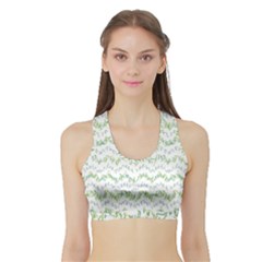 Wavy Linear Seamless Pattern Design  Sports Bra With Border by dflcprints