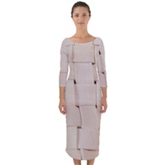 Pastry Case Quarter Sleeve Midi Bodycon Dress