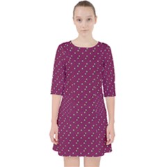 Pink Flowers Magenta Pocket Dress