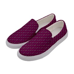 Pink Flowers Magenta Women s Canvas Slip Ons