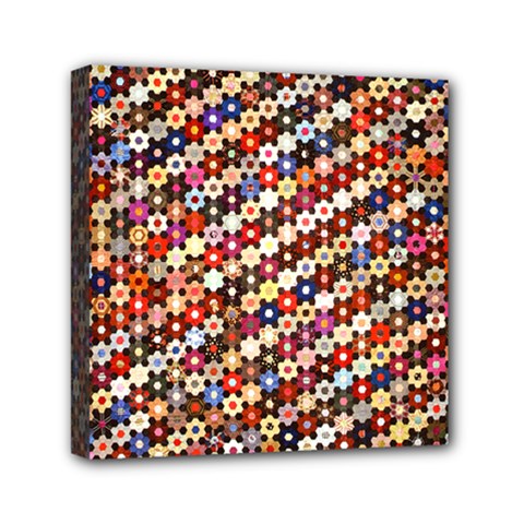 Mosaic Pattern Quilt Pattern Mini Canvas 6  X 6  (stretched) by paulaoliveiradesign