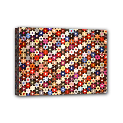 Mosaic Pattern Quilt Pattern Mini Canvas 7  X 5  (stretched) by paulaoliveiradesign