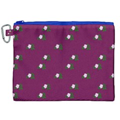 Pink Flowers Magenta Big Canvas Cosmetic Bag (xxl)