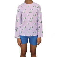 Pink Flowers Pink Big Kids  Long Sleeve Swimwear by snowwhitegirl