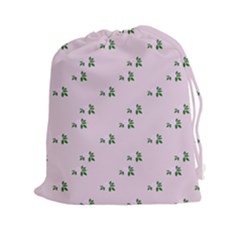 Pink Flowers Pink Big Drawstring Pouches (xxl) by snowwhitegirl