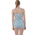 Pink Flowers Blue Big Boyleg Tankini Set  View2