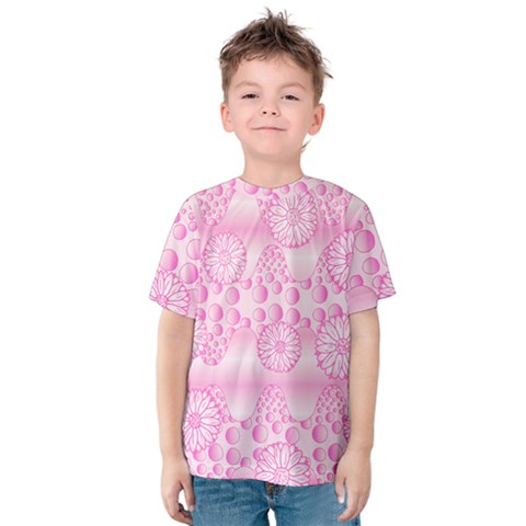 Amoebaflowerspink Kids  Cotton Tee by CosmicEsoteric