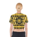Ornate Circulate Is Festive In A Flower Wreath Decorative Cotton Crop Top View2