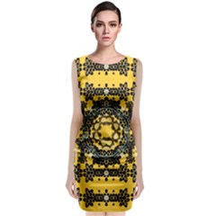 Ornate Circulate Is Festive In A Flower Wreath Decorative Classic Sleeveless Midi Dress by pepitasart