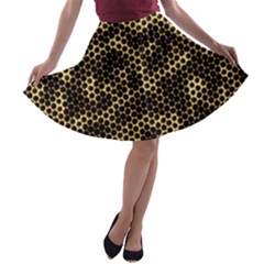 Honeycomb Beehive Nature A-line Skater Skirt by Nexatart